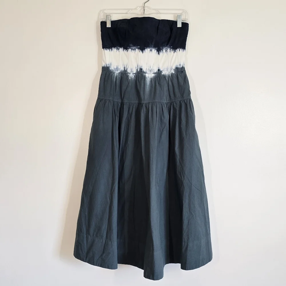 J.Crew Strapless Drop Waist Dip Dye Dress 2 NWT New
